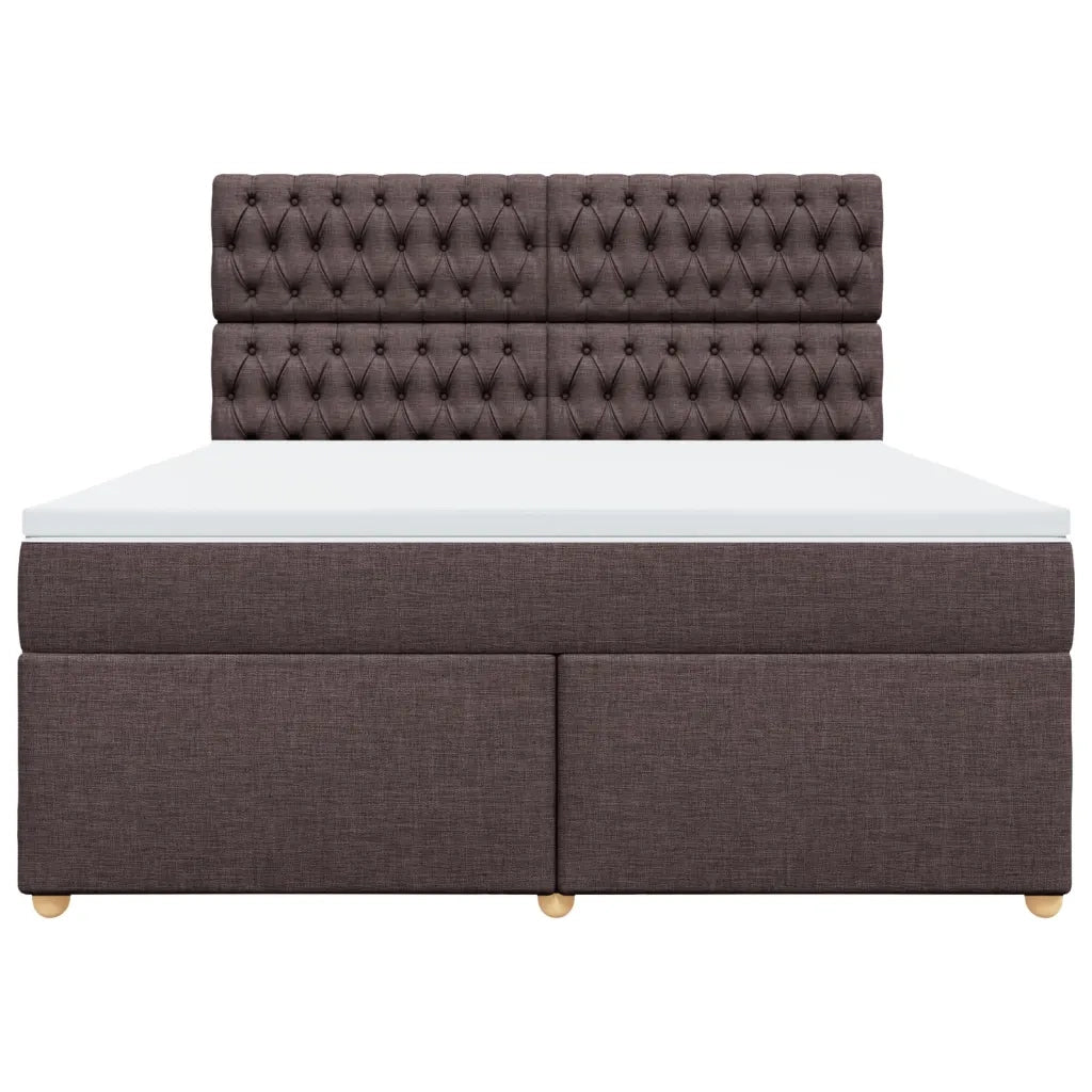 Giroletto a Molle con Materasso Marrone Scuro 180x200cm Tessuto 3291369