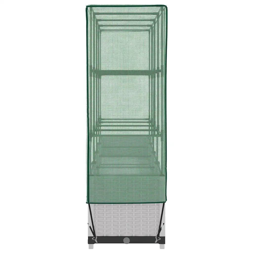 Letto Rialzato con Copertura Serra Effetto Rattan 160x40x138 cm 4015844