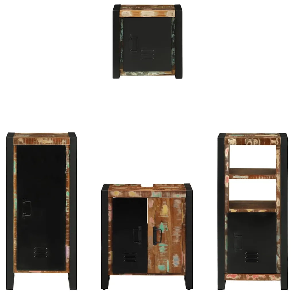 Set di mobili per il bagno 4 pcs Legno Recuperato Massello 3305653