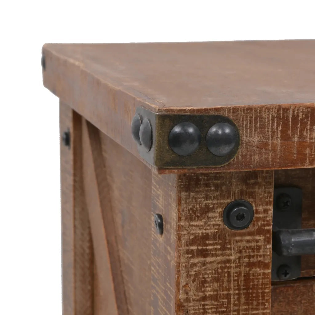 Tavolo Consolle in Massello di Abete 131x35,5x75cm Marrone 246121