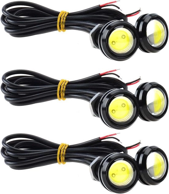 Set di 6 lampade diurne a led alta potenza 9W con proiettore di visibilità per motocicletta illuminazione diurna illuminazione posteriore illuminazione di marcatura