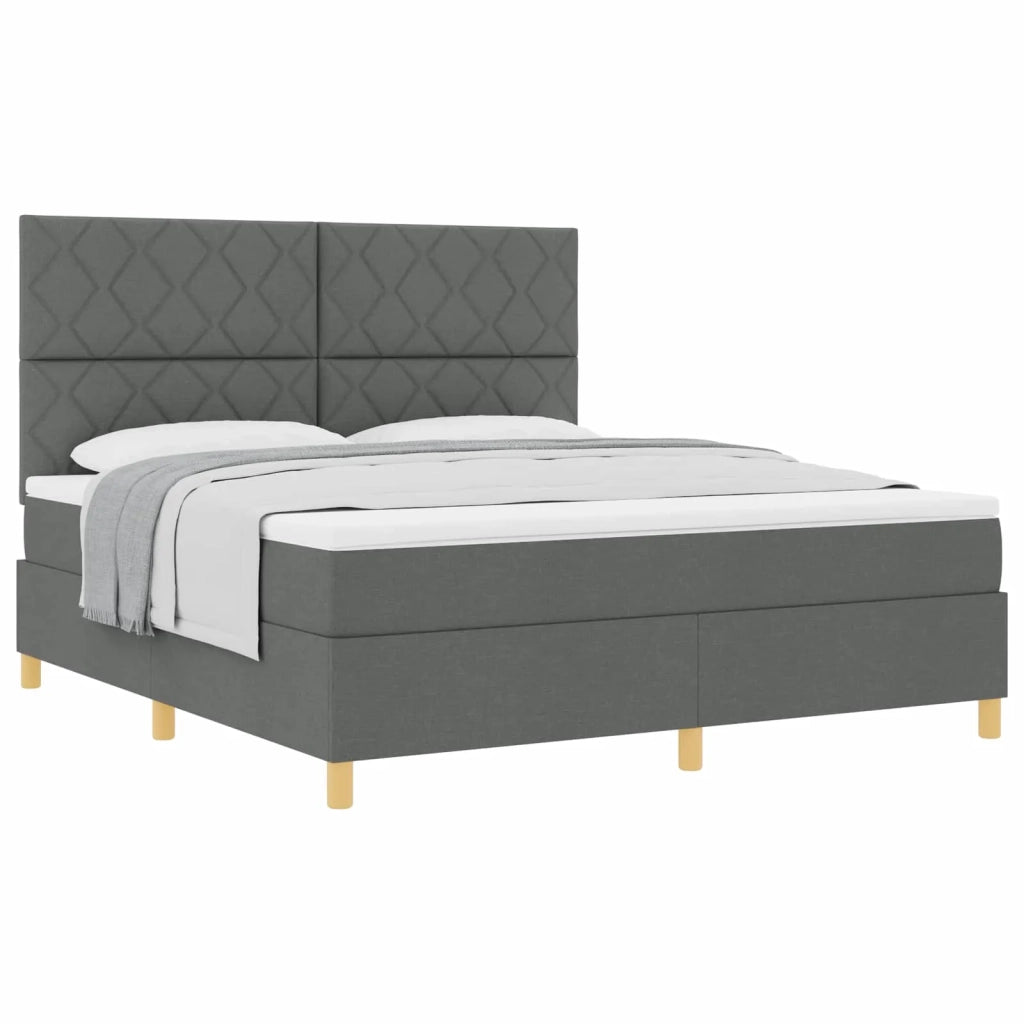 Letto a molle con testiera Grigio scuro 180 x 200 cm Tessuto 3339715
