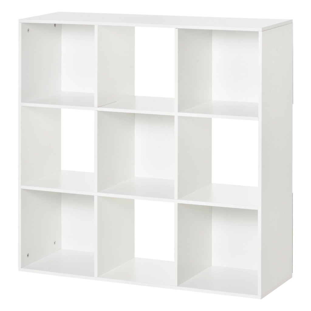 Libreria Moderna con 9 Scomparti ¨C zephmum ¨C Legno Bianco 91.5x29.5x91.5 cm