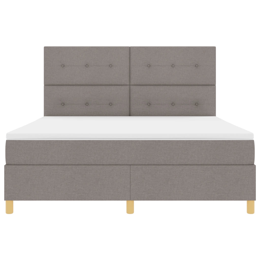 letaXL Letto Box con Materasso e LED Tortora 180x200 cm Tessuto