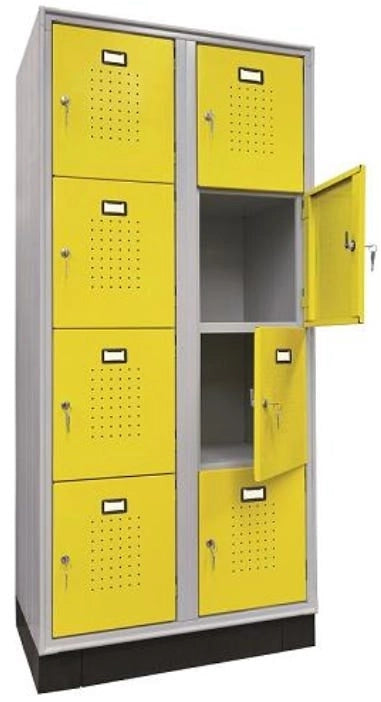 Armadietto casellario in metallo verniciato con 8 ante cm. 80x50x175h