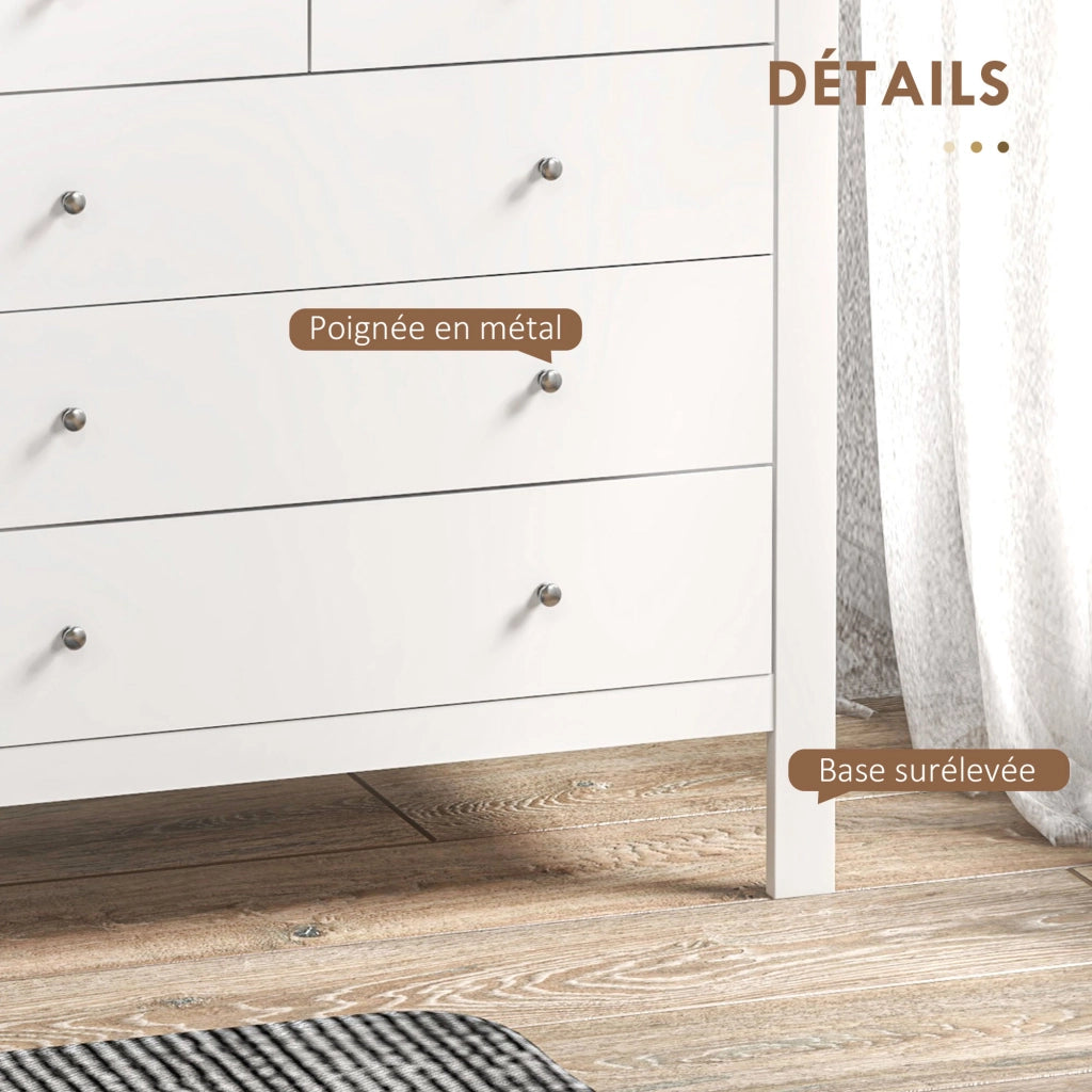 Cassettiera 5 Cassetti Legno ¨C zephmum ¨C Bianco 79x39.5x80.5 cm