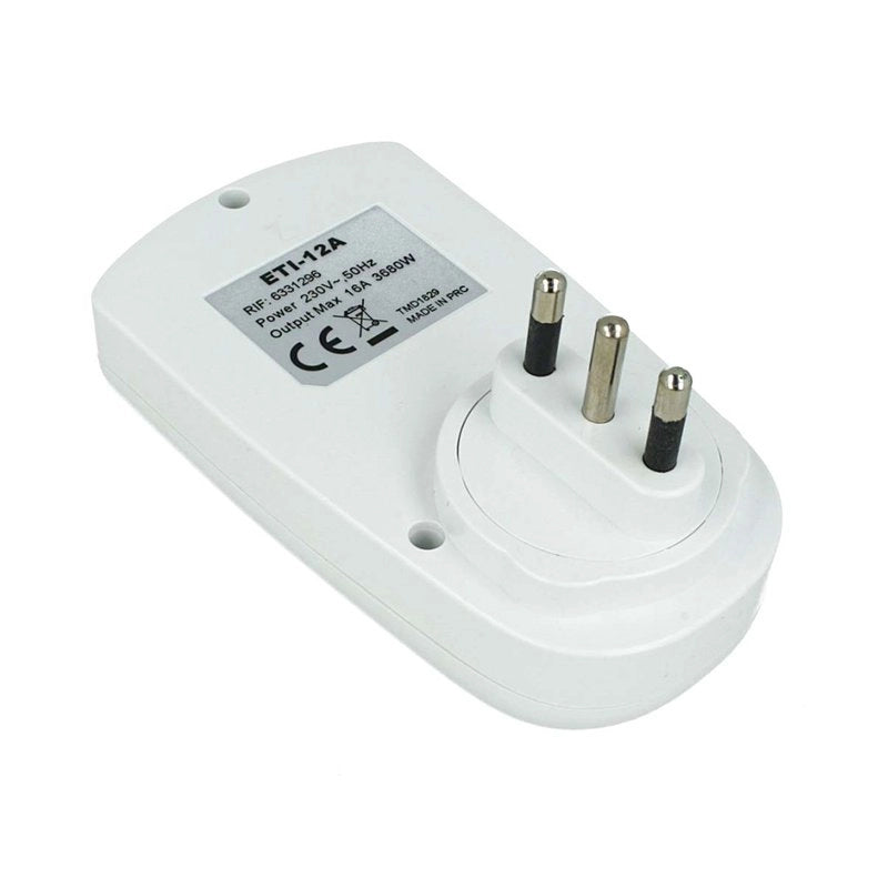 Timer Digitale Presa Elettrica Settimanale Con Spina 16A Presa Bipasso 10/16A Max 3680W