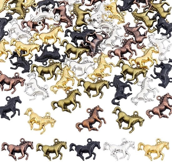 Set di 50 Charmi a forma di Cavallo per Creazione di Gioielli