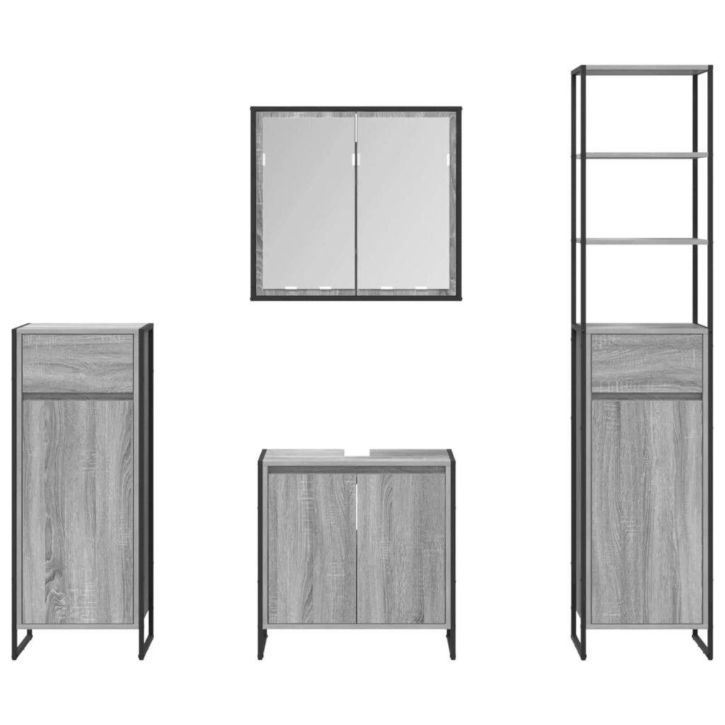 Set di mobili per il bagno Grigio Sonoma Legno multistrato