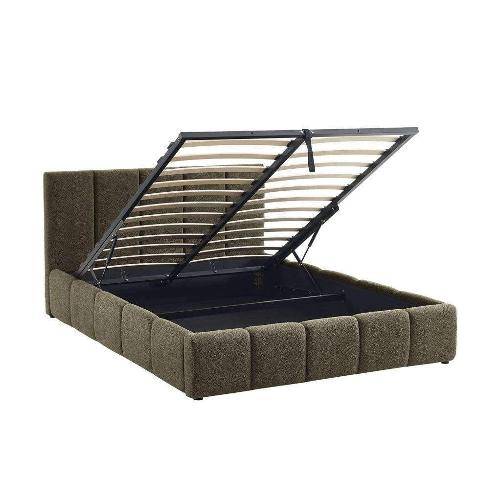 Struttura letto con contenitore e testiera 140cmx190cm, imbottita