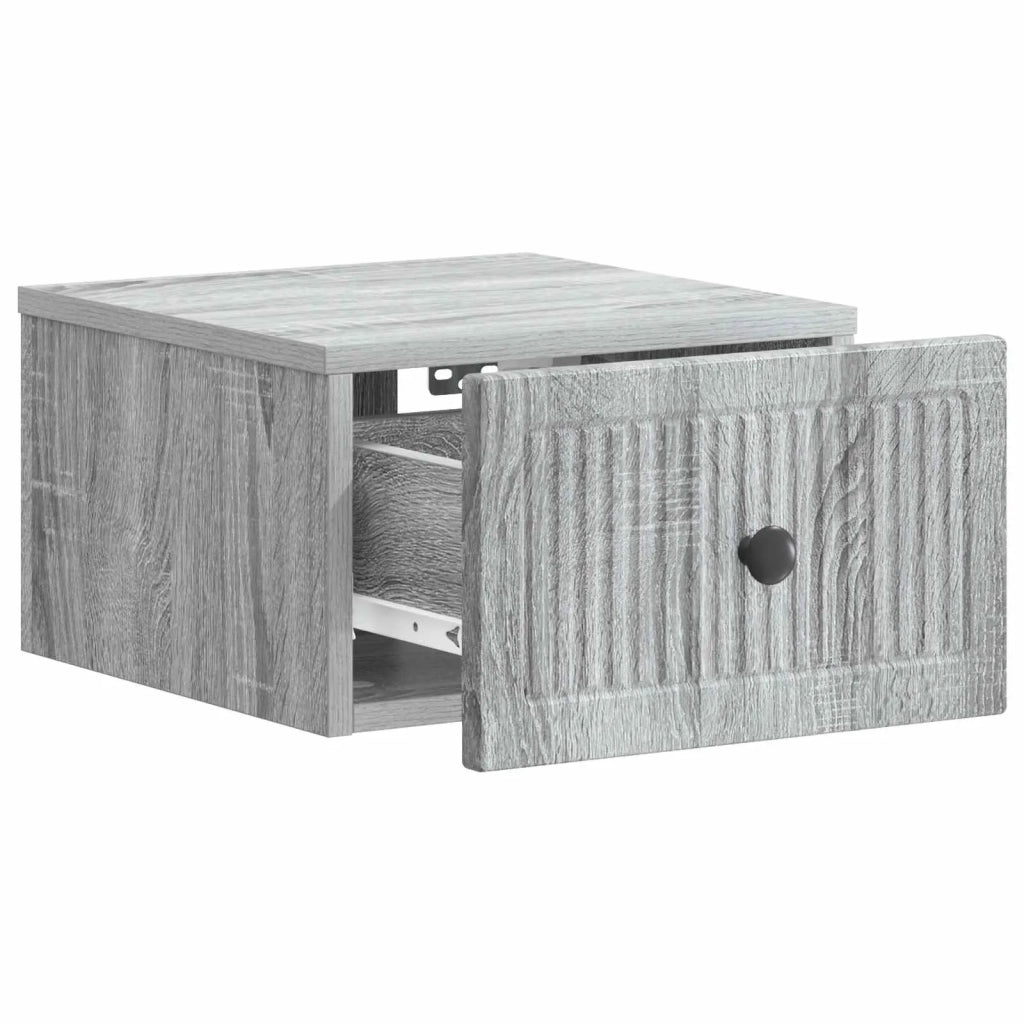 Mobiletto da notte a muro 2 pcs Grigio Sonoma 33 x 34,5 x 20 cm 897928
