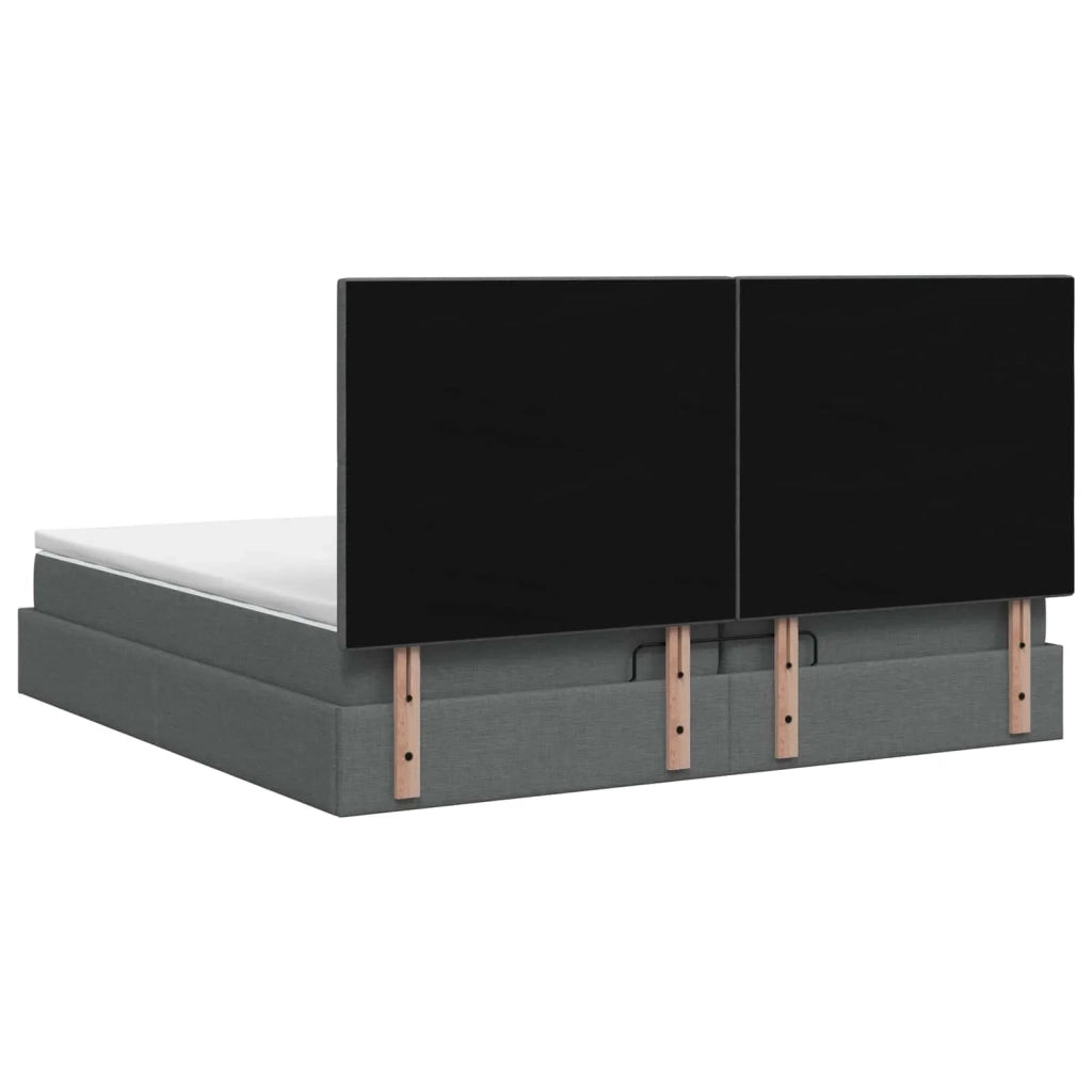Letto Ottomano con Materasso e LED Grigio Scuro 200 x 200 cm 3458181