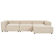Divano modulare tessuto beige 3 posti a sinistra Gambe nere con gambe nere Soggiorno moderno
