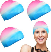 Badmuffe per bambini con capelli lunghi - impermeabile in silicone - 5 a 14 anni - costumi da bagno per bambini