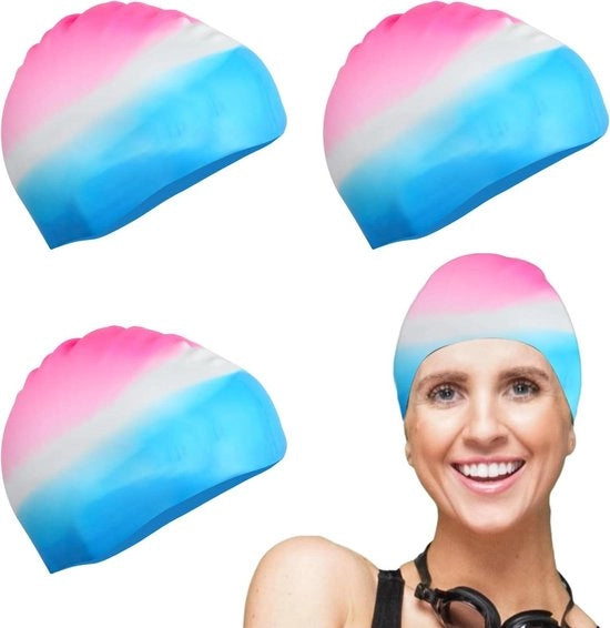 Badmuffe per bambini con capelli lunghi - impermeabile in silicone - 5 a 14 anni - costumi da bagno per bambini