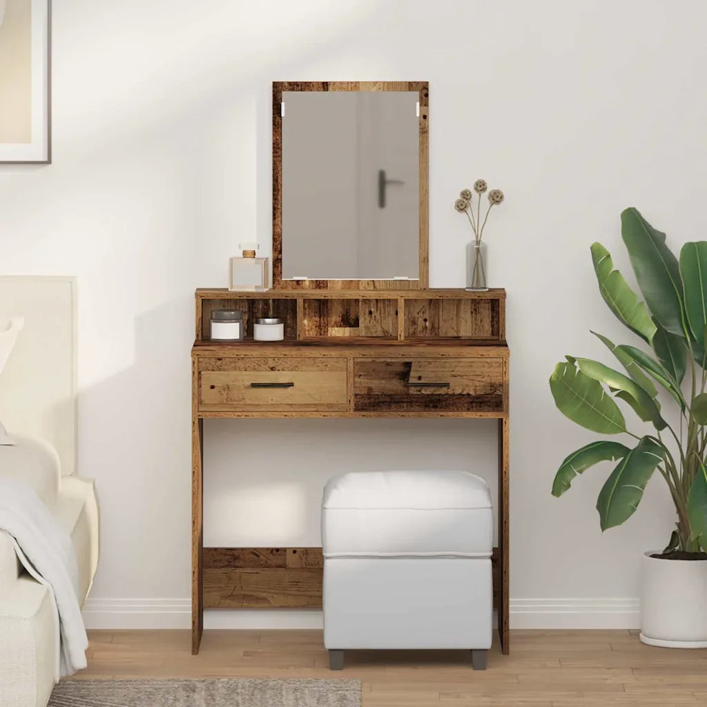 Toeletta | Tavolo da Trucco con cassetto Legno vecchio 79 x 41 x 140 cm