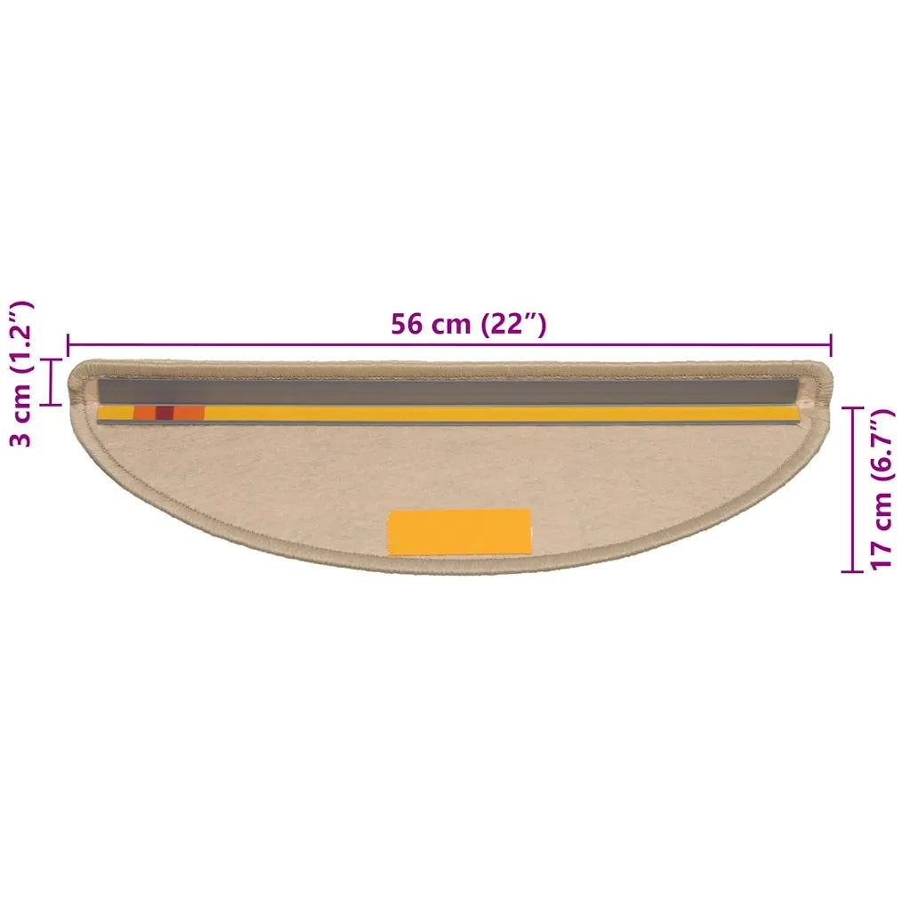 vidaXL Tappeti Adesivi Scale Aspetto Sisal 30 pz 56x17x3cm Beige Scuro