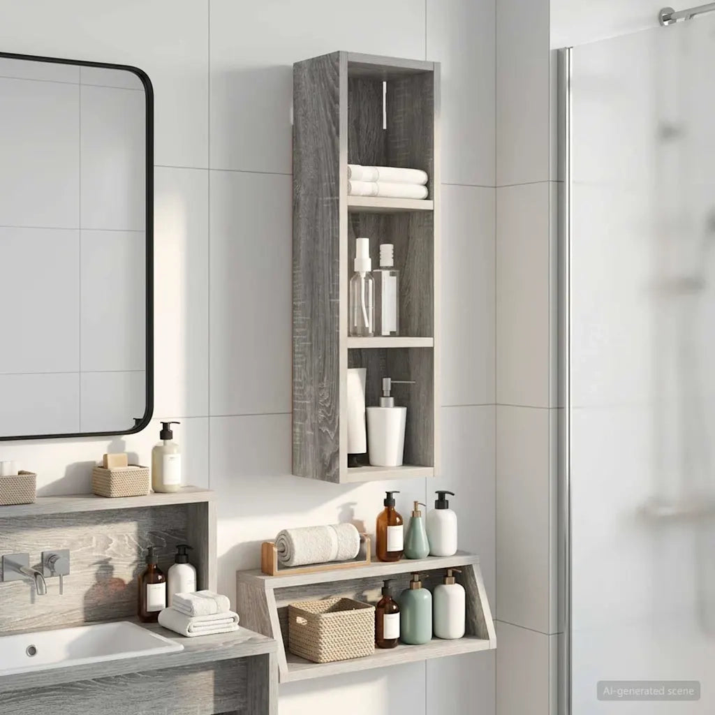 Armadio da bagno a muro Sonoma grigia 20 x 14 x 70 cm 889300