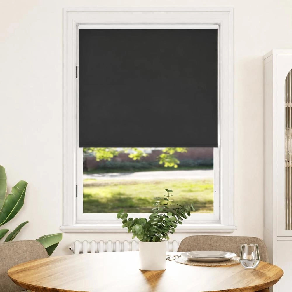 Blackout Roller Blind 80 X 175 Cm Black