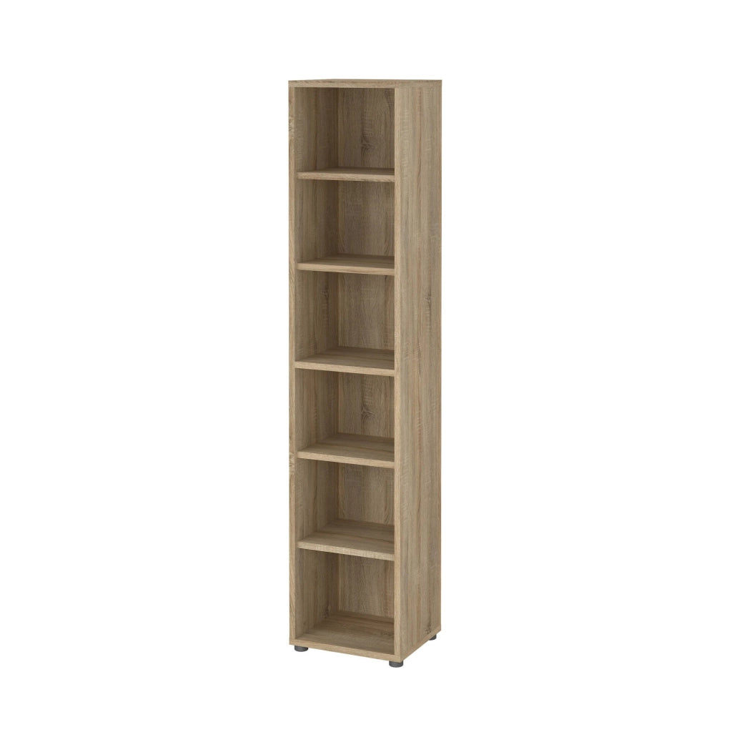 Libreria Pabuk, Scaffale da ufficio, Mobile portalibri, Biblioteca, 47x40 h222 cm, Quercia