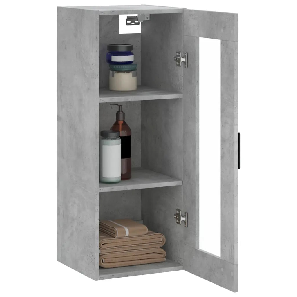 Armadietto a Muro | Mobile a Parete Grigio Cemento 34,5x34x90 cm