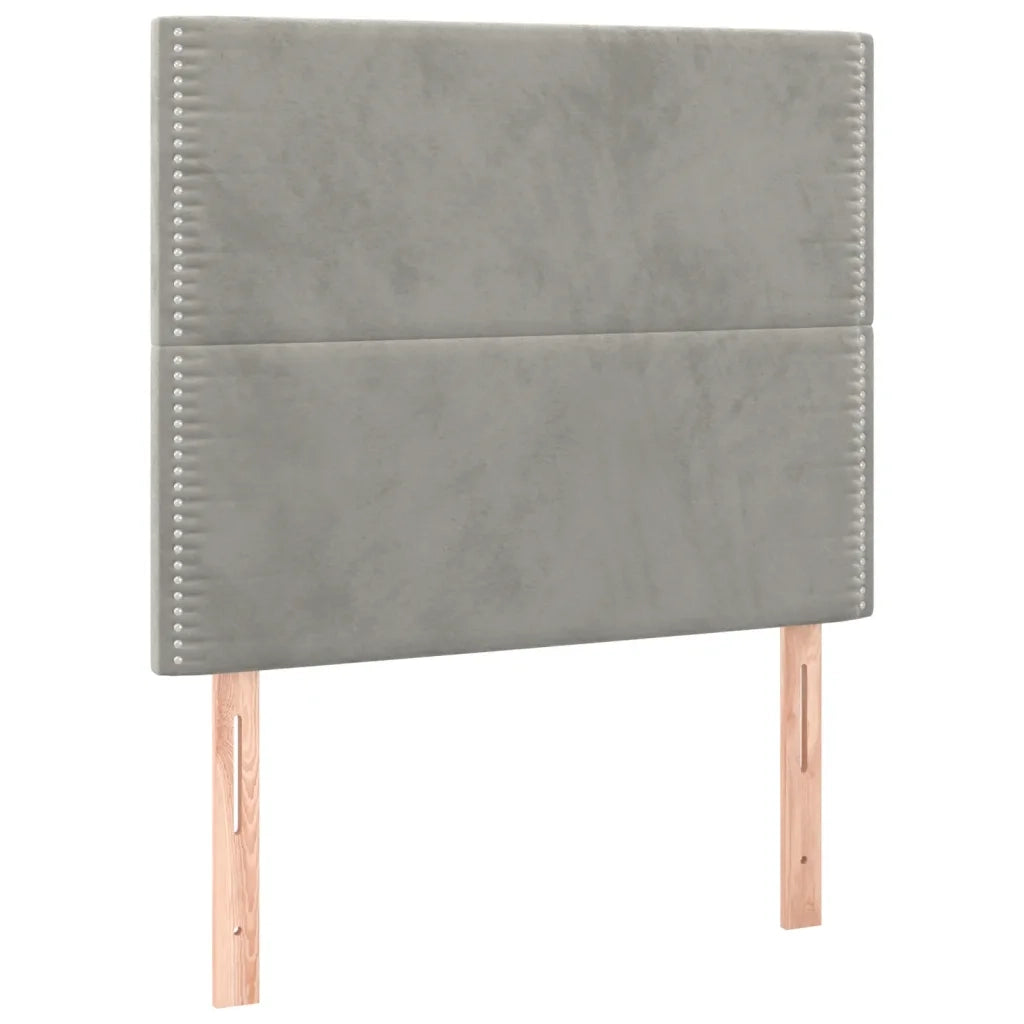 Giroletto a Molle con Materasso Grigio Chiaro 100x200cm Velluto 3137767