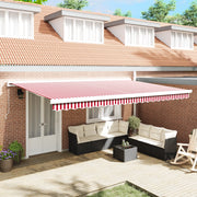 Tenda Retrattile Manuale Strisce Rosse e Bianche 500x300 cm