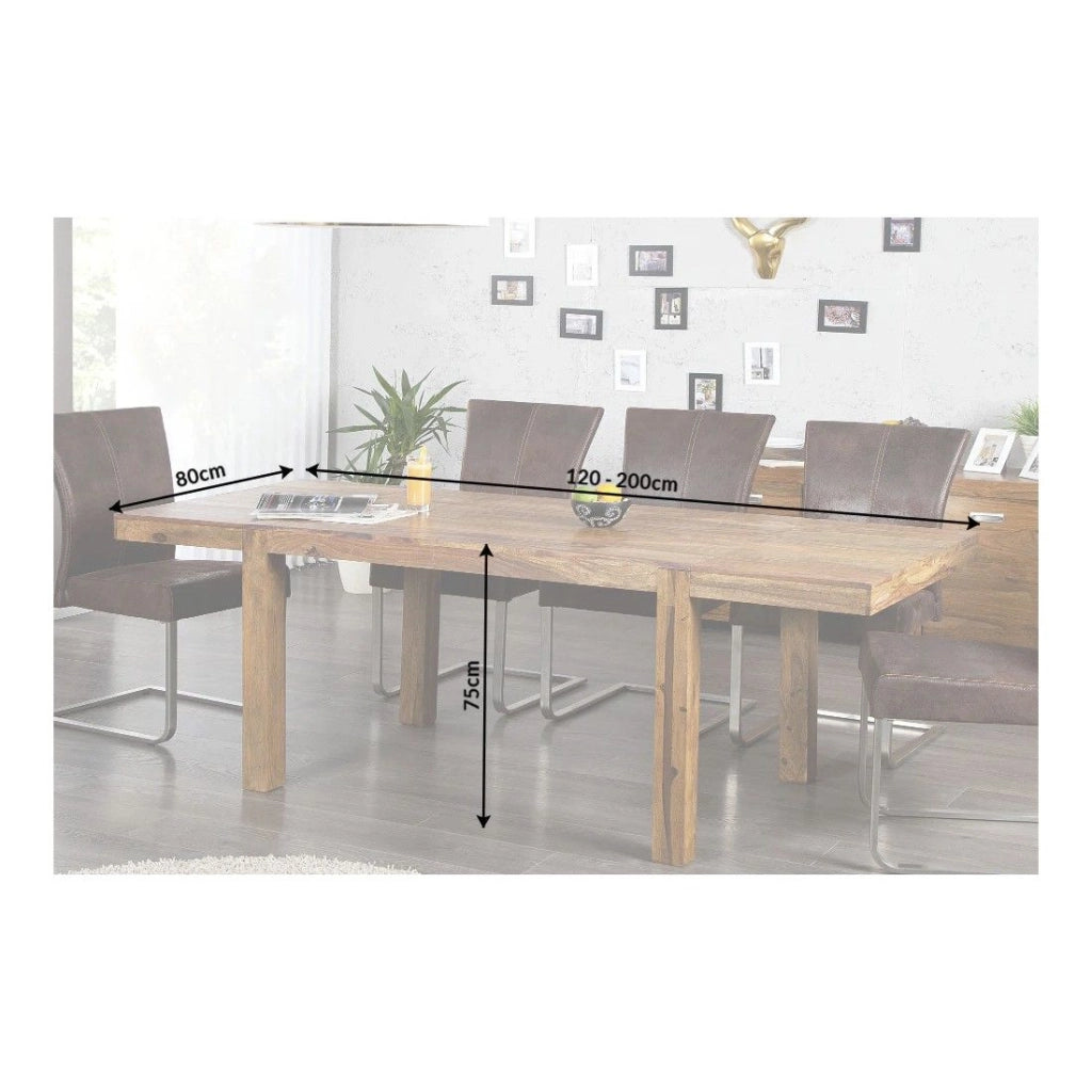 Tavolo da pranzo TAVINA 120–200 cm – Tavolo allungabile in legno massello di Sheesham verniciato