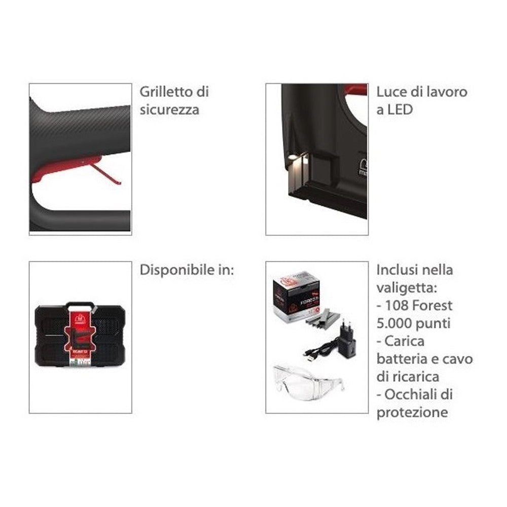FISSATRICE A BATTERIA RICARICABILE USB 3,7V 2Ah ROCAMATICA MOD.114 ROMEO MAESTRI