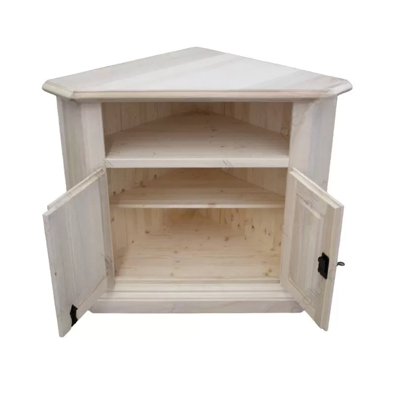 Porta tv angolare in legno classico 2 porte grezzo l.73 x 73 h.83 (208) - Mobili 2G