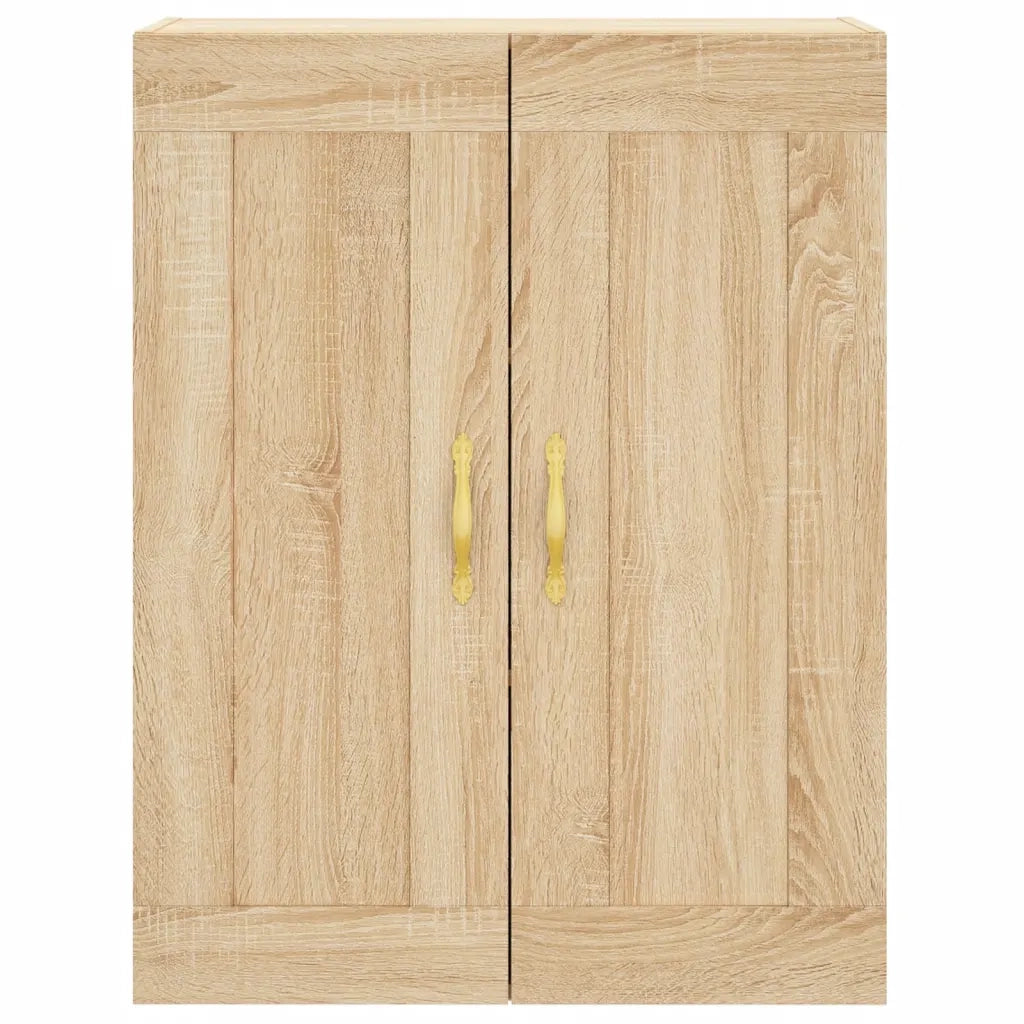 Elegante pensile da parete 69,5 x 34 x 90 cm con 3 scomparti stile contemporaneo in legno di rovere Sonoma 02_0049306