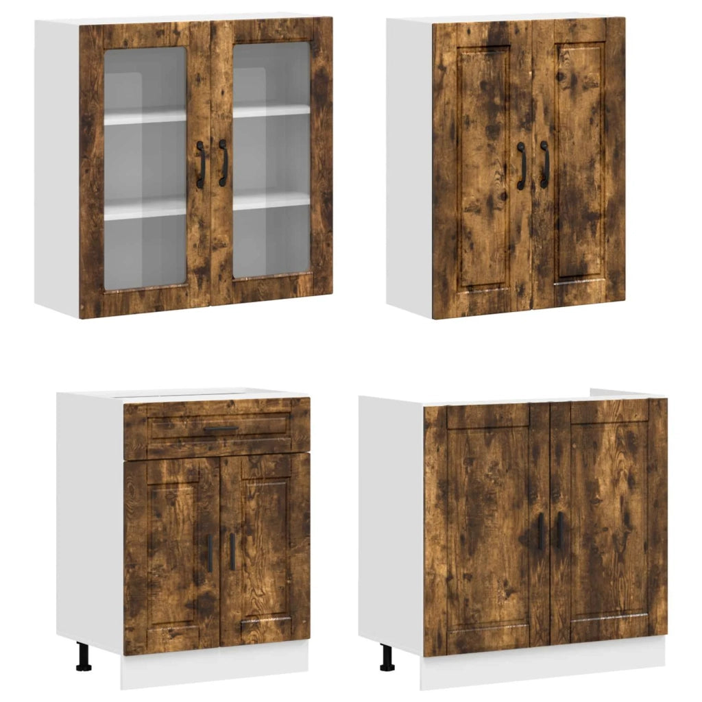 Unità Cucina PORTO 4 pcs Rovere Fumo Legno ingegnerizzato 3438340