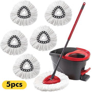 Mop 360 gradi con microfibra - facile da utilizzare - set di tre teste - 360 gradi rotativo per pulire pavimenti
