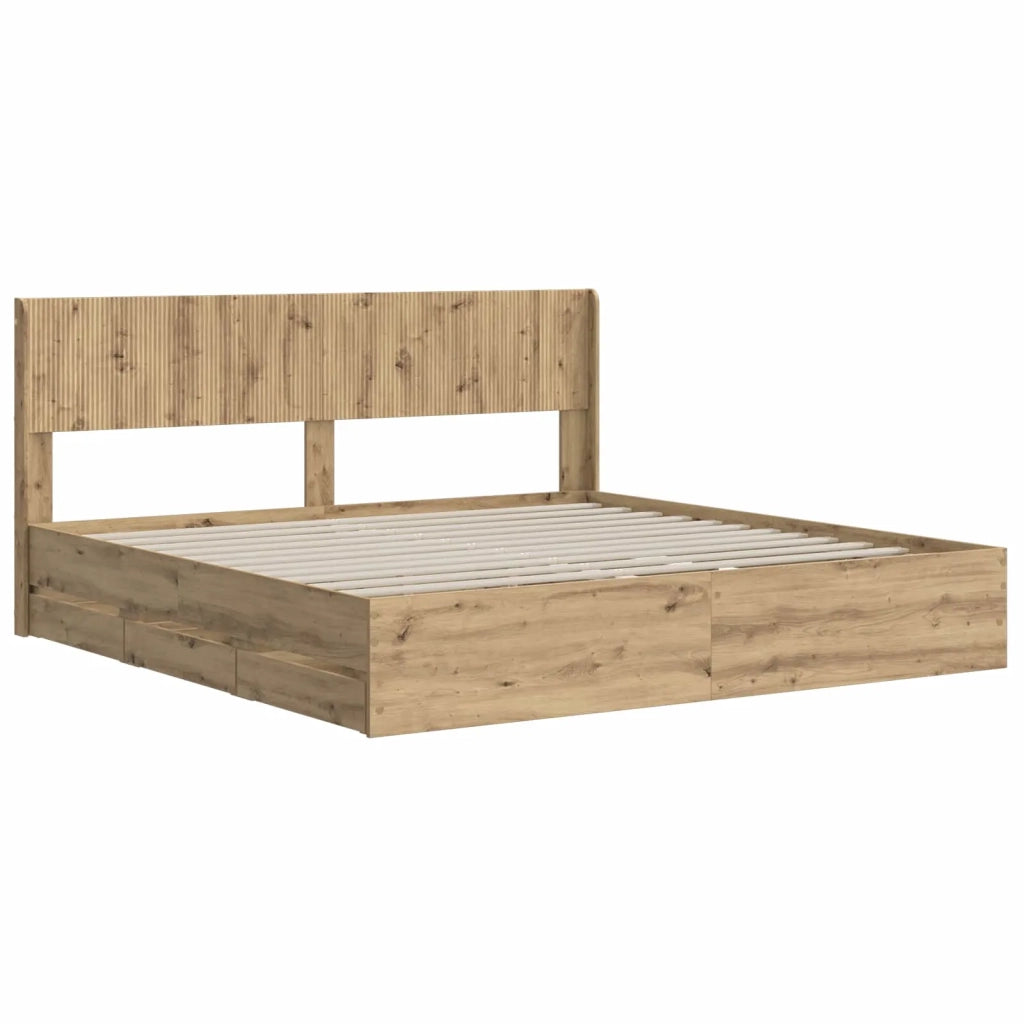 Struttura del letto con stoccaggio e testata Artisan Oak 3445826