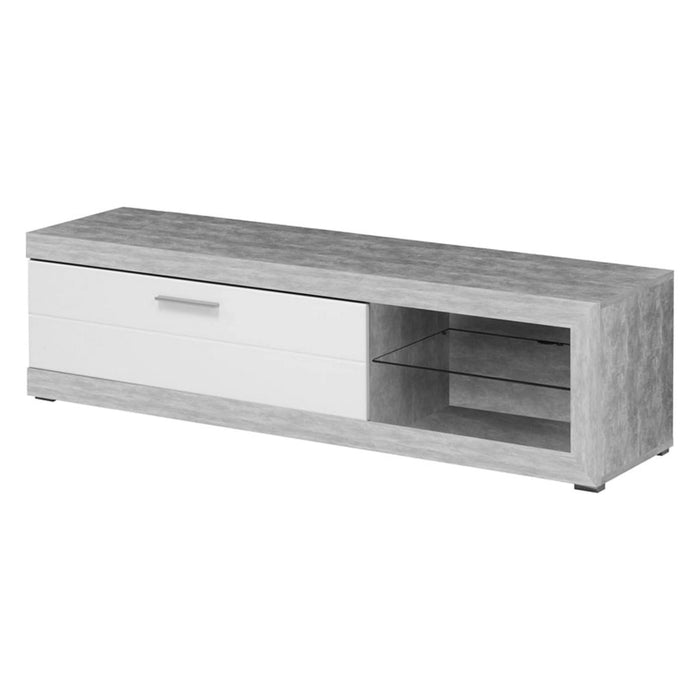 Pompu, Mobile Porta tv 2 Ripiani, 162x41.5x43.5h cm Bianco