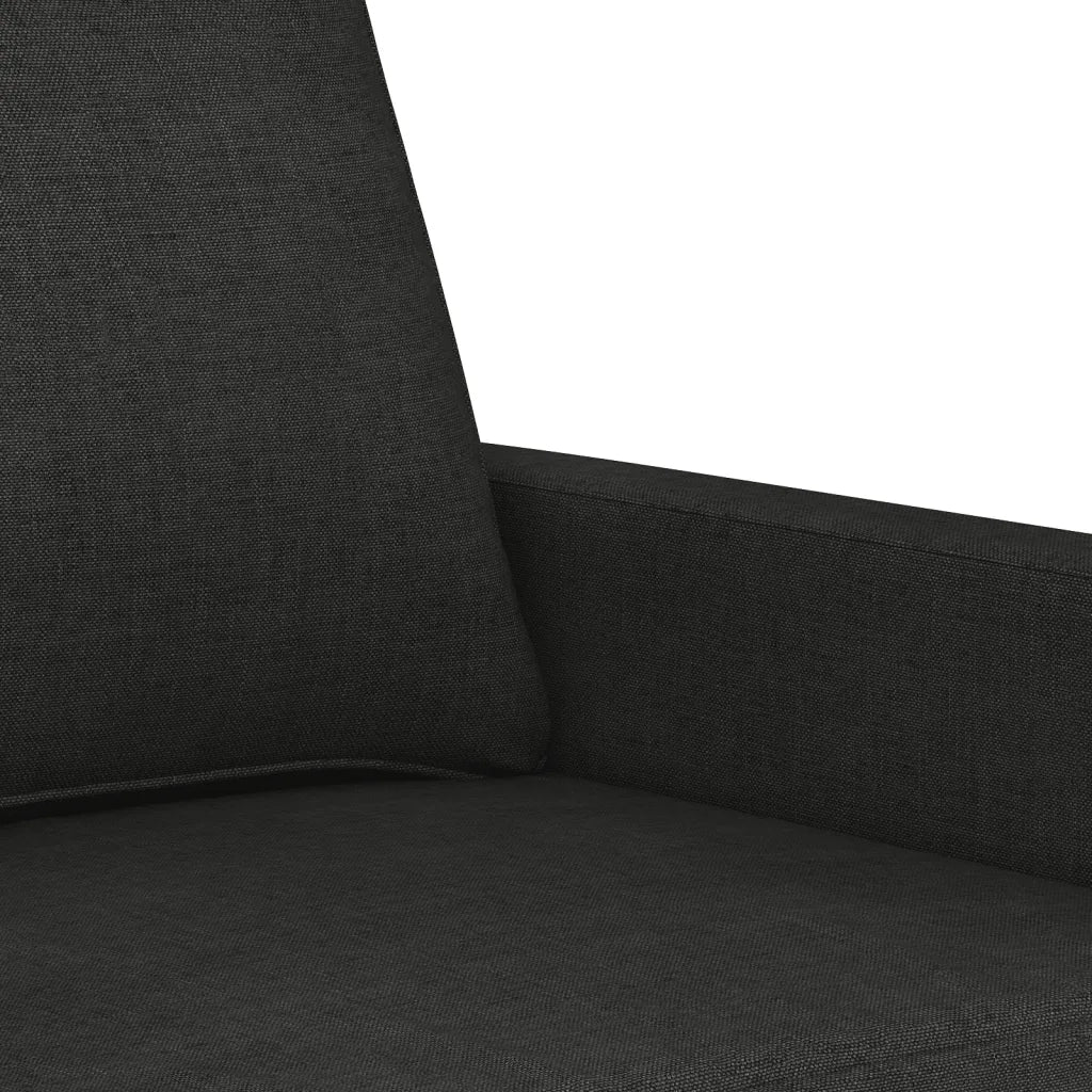 Set di Divani 3 pz con Cuscini Nero in Tessuto 3201432
