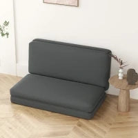 Pouf Pieghevole 3-in-1, Convetibile in Letto, Materasso per Ospiti, 138 cm di Larghezza, Grigio Scuro