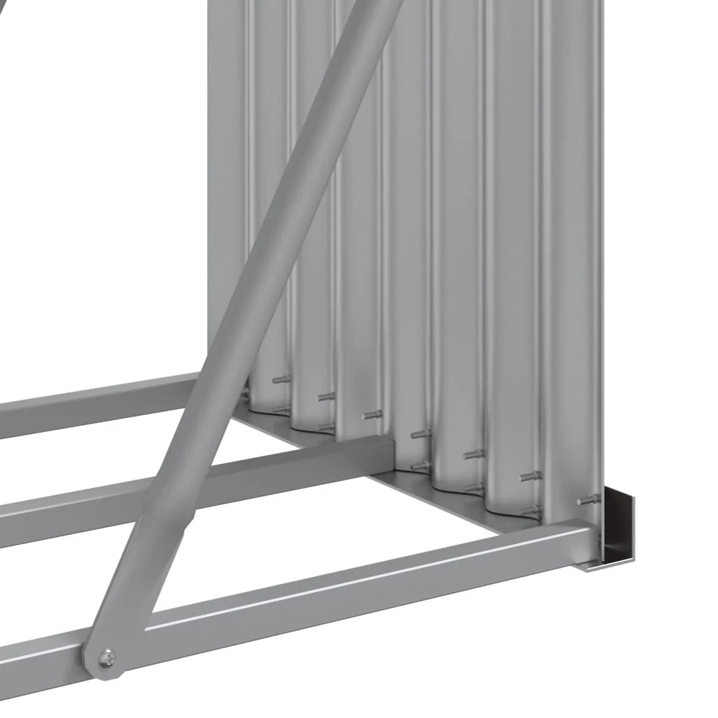 Portalegna argento 180 x 45 x 100 cm acciaio zincato Argento 02_0043792