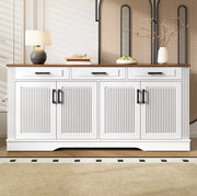 Sideboard bianco in MDF 160 cm con 4 ante e 3 cassetti