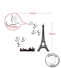 Sticker da Muro Eiffel 80x80 cm Plastica