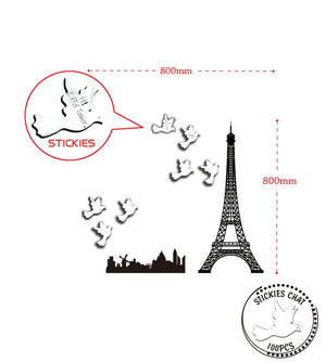 Sticker da Muro Eiffel 80x80 cm Plastica