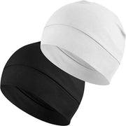 Set di 2 caschi leggeri senza bordo con imbottitura respirante in nero e grigio chiaro.