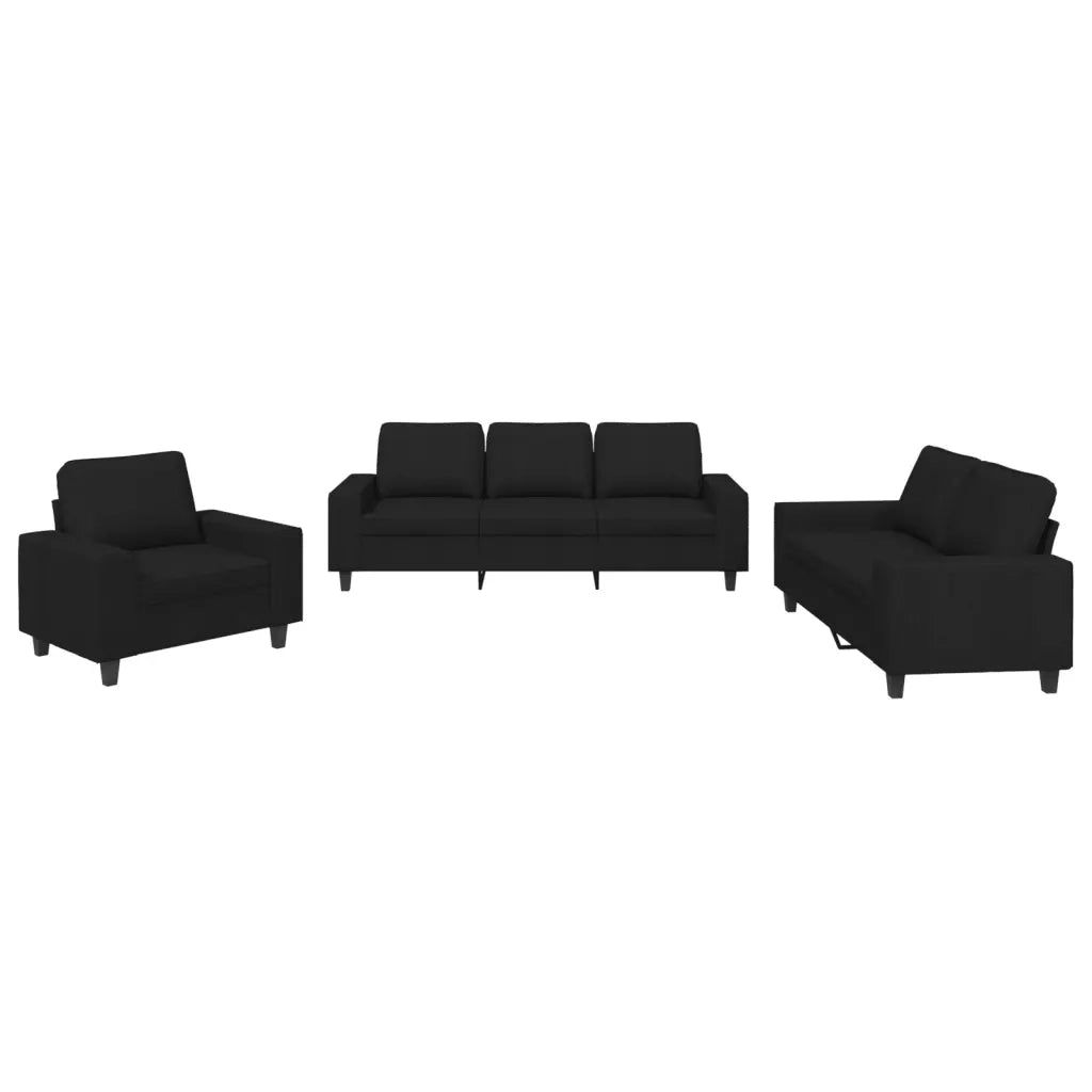 Set d Divani 3 pz Nero in Tessutocod mxl 131045