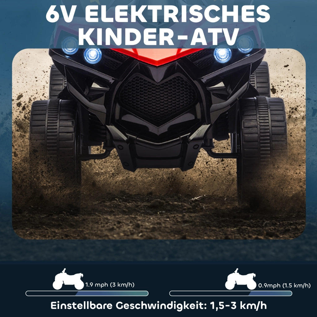 Quad Elettrico per Bambini 6V ¨C Xylo ¨C Rosso con LED e Musica