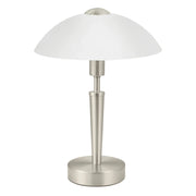 Lampada Da Tavolo Contemporanea Solo 1 Acciaio Nichel Satinato 1 Luce E14