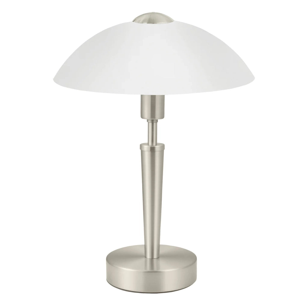Lampada Da Tavolo Contemporanea Solo 1 Acciaio Nichel Satinato 1 Luce E14