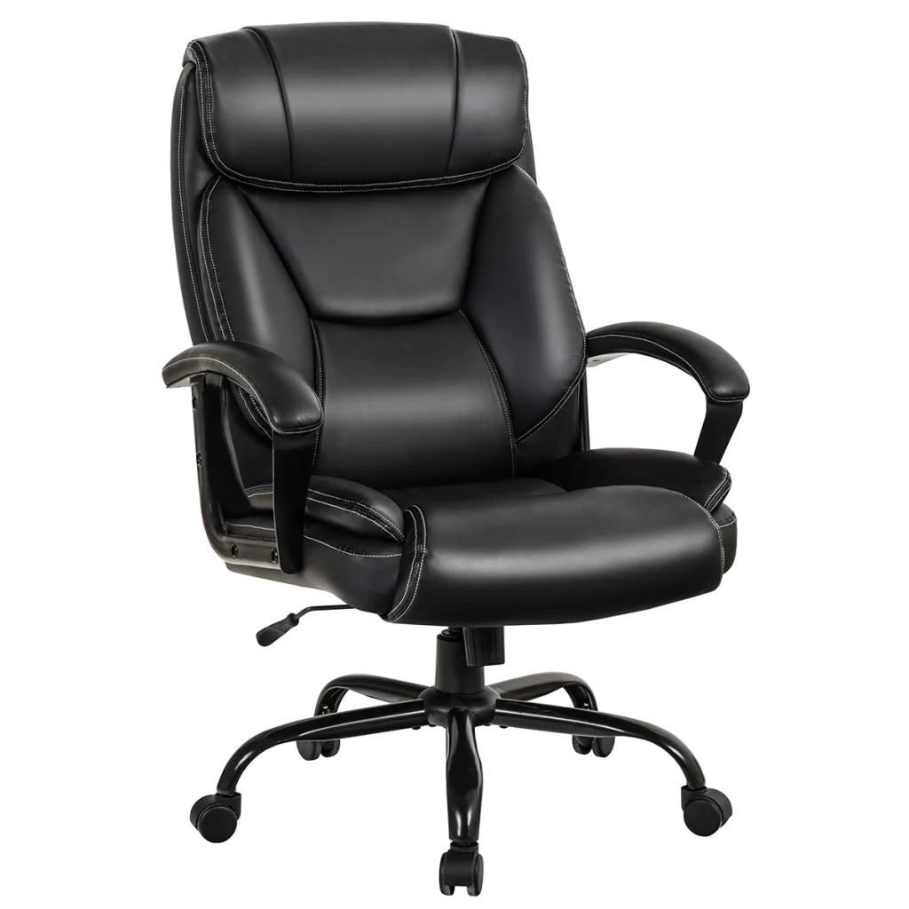 Sedia da ufficio ergonomica girevole 74 x 69 x 117-127 cm seduta comoda e resiliente moderna finitura in PU nero 20_0019429