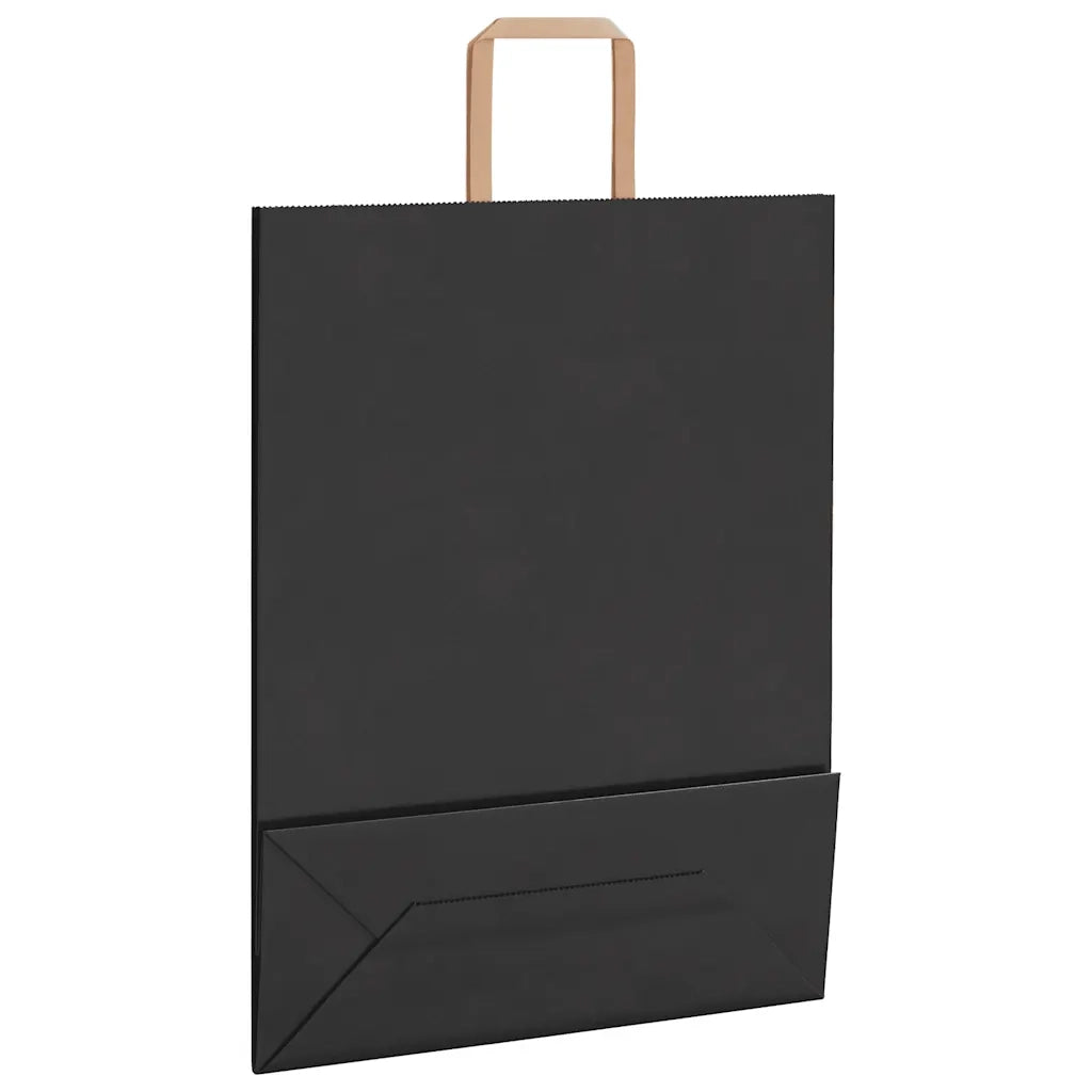vidaXL Sacchetti di Carta 250 pz con Manici Neri 32x12x42 cm