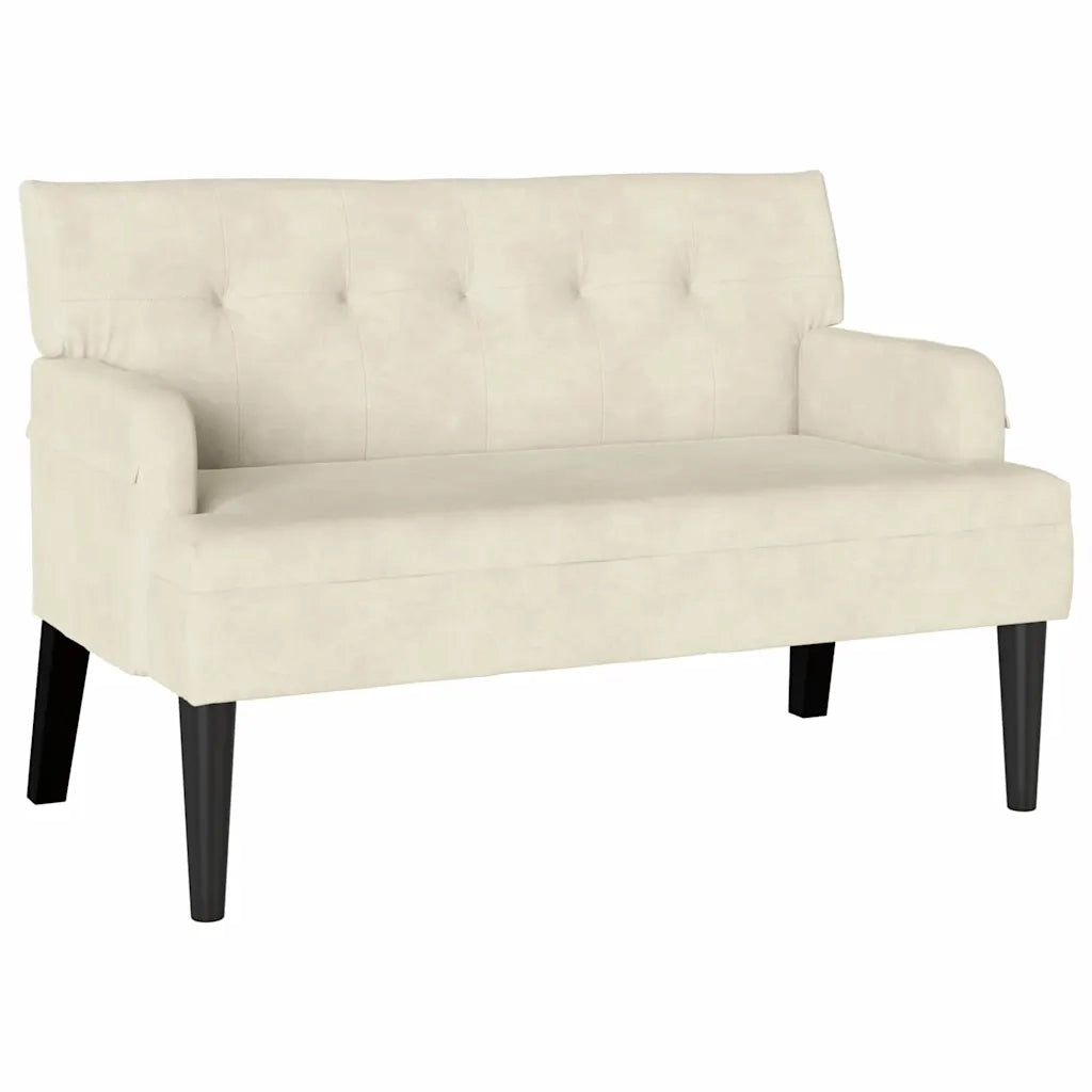 Panca Chesterfield Crema 112 x 65,5 x 75 cm Velluto 42019293