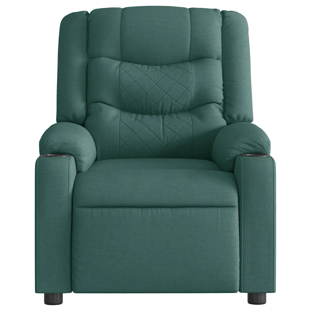 Divano Sedia-Poltrona Reclinabile in Tessuto Verde Scuro 174495